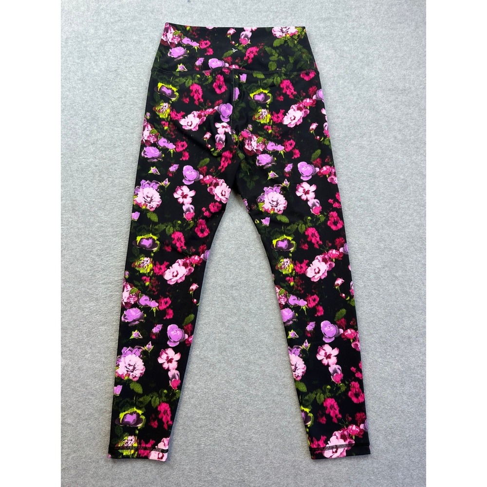 Old Navy Active Powersoft High Rise Floral Leggings Pink Purple Black M